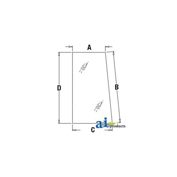 Glass, Side, Rear (LH) - Side, Front (RH) 49" x35.5" x2.25"